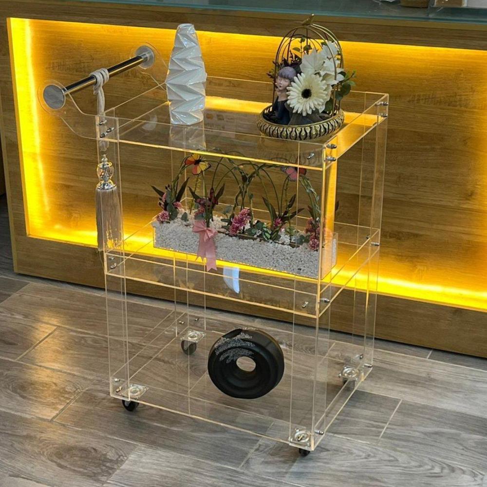 Acrylic 3-tier serving cart: 60*40*85 (10 ml)